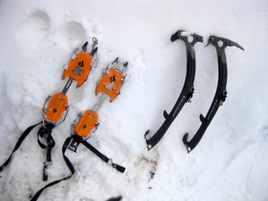 Ice tools in the backcountry.