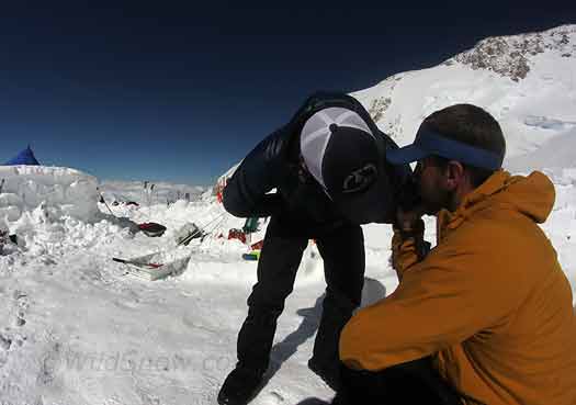  At 14,200 feet, There Are Strange Things Done 'Neath the 'nali Sun...actually, that's Ty and Colby talking to mom on the satphone.