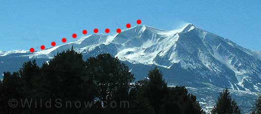 Mount Sopris backcountry skiing route