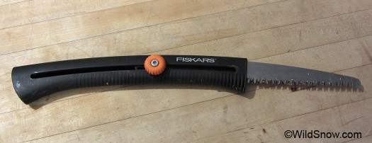 Fiskars can be set to shortened blade length as shown here, or full 10 inches. 