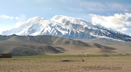 Mustagh Ata from Karakoram Highway  13,000 vertical foot rise