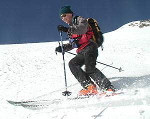 Lou Dawson skiing Independence Pass 2001.
