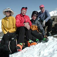 Dawson family and Ron Lloyd (right) at summit of Blarney Peak, Independence Pass, Colorado.