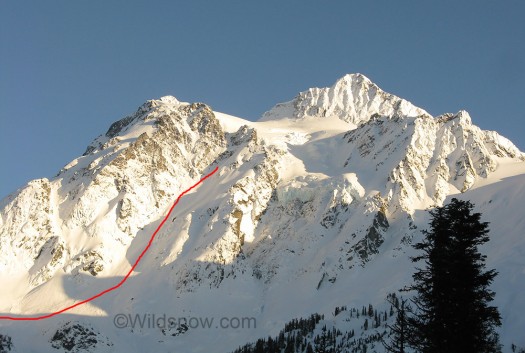 our route down the NW coulior on shuksan