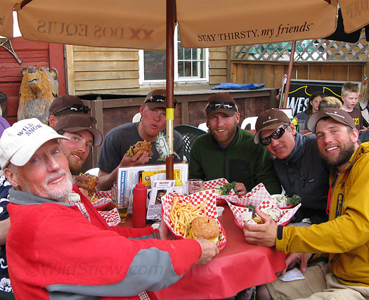Our crew at the West Rib in Talkeetna, first meal after getting off the bush plane.