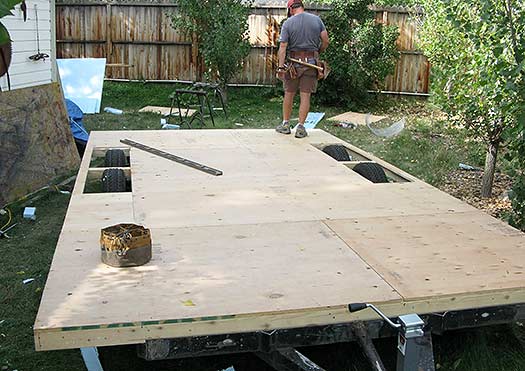 Building backcountry skiing hut.