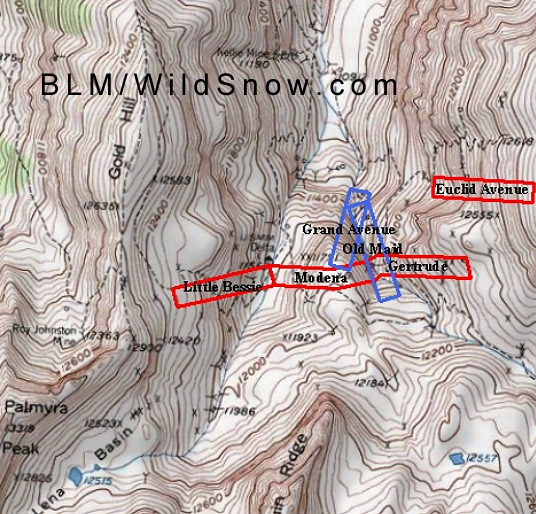 BLM topo map showing Bear Basin, Gold Hill Development