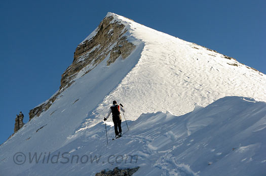 Tofana backcountry skiing, final pitch to summit.
