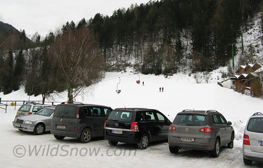 Parking, Kieser ski lift and parking area.