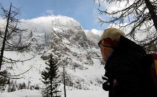 Mulaz backcountry skiing in Italy, Europe.