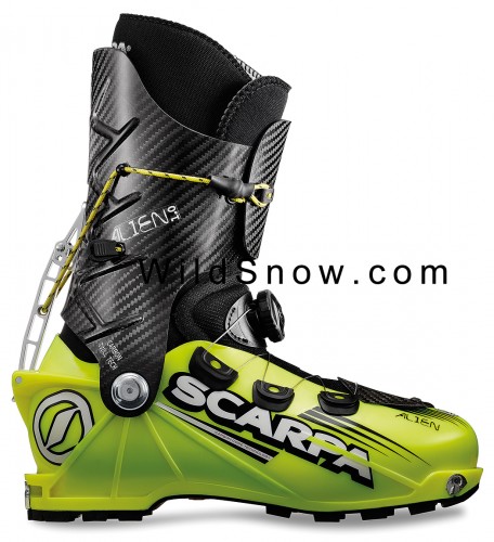 Alien 1.0 backcountry skiing and rando race boot by Scarpa.