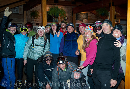 The crew at Bonnie's restaurant on Aspen Mountain, after a perfect uphill of about 2,000 vert.