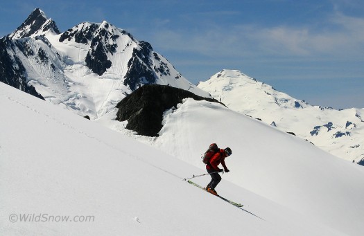 Backcountry skiing the legendary Ruth Mountain.