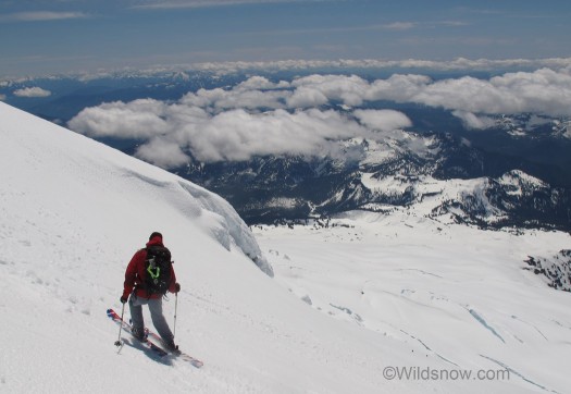 Gregg Cronn heads off the summit of Baker.