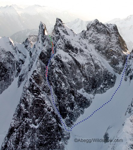 Backcountry ski mountaineering terrain in the North Cascades.