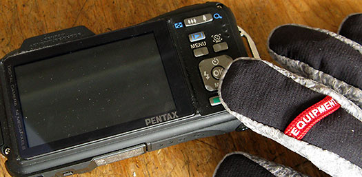 Pentax Optio camera use with gloves.