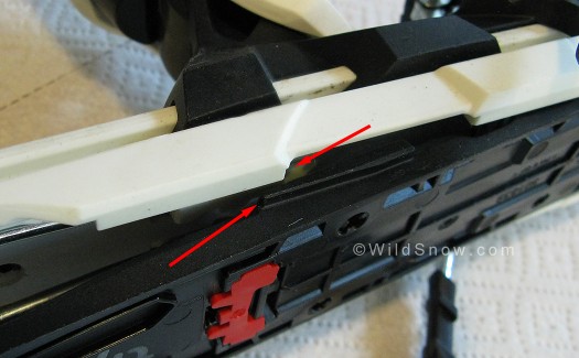 Marker backcountry skiing binding F12 Tour, baseplate changes.