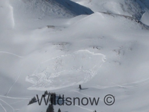 Snow avalanche in San Juan Mountains, Colorado.