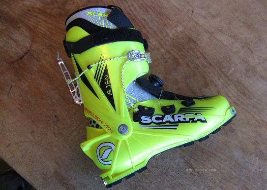 Scarpa Alien backcountry skiing boot.
