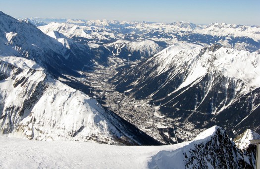 View from Montets down to Chamonix Valley. Yes, a bit of a cliche but WildSnow might as well have its own version, eh?