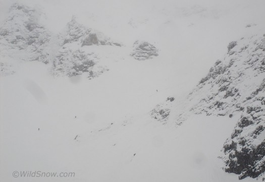 Whiteout on the Hocharn varied from this sort of vis, to almost nil.