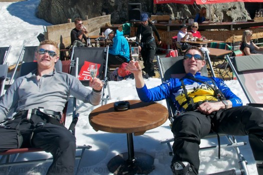 A civilized way to end a ski tour:  Prosecco!