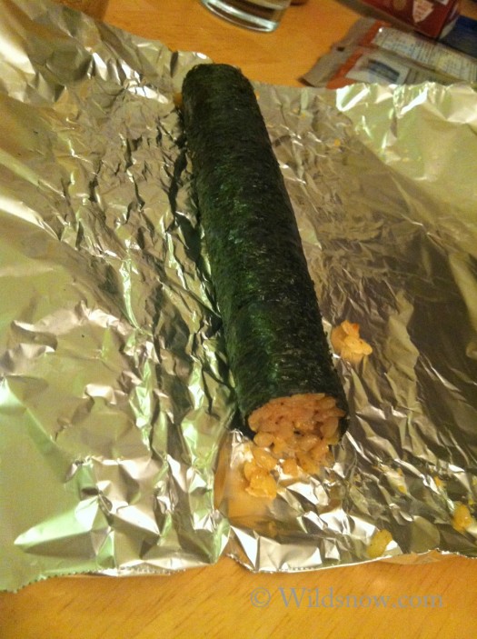 No sushi-rolling experience needed to make nori rolls.  Tin foil and just a touch of patience is all you need.