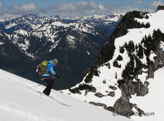 Backcountry skiing Vesper Peak in the Cascade Mountains