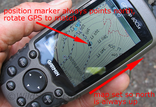 Position Marker on Garmin GPSmap unit always points north.