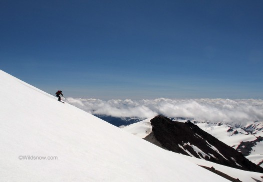Backcountry skiing and ski mountaineering on Glacier Peak in the North Cascades