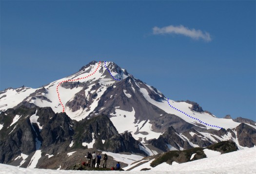 Backcountry skiing and ski mountaineering on Glacier Peak in the North Cascades