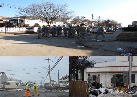 Help poured in from all members of the military; Marines, Navy, Coast Gaurd, Army, and National Guard. Electrical crews from every state either convoyed to effected communities or were flown in on C-130s they all continue to work non-stop to get communities connected back to the power grid.