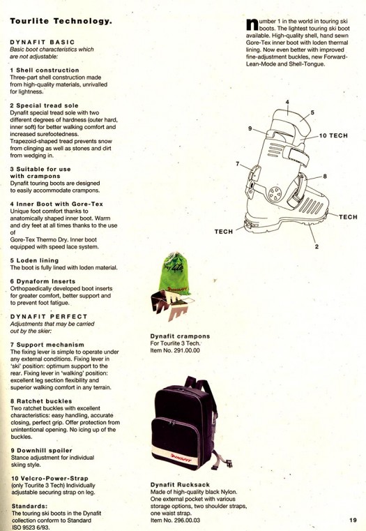 Dynafit catalog 1994 page 19