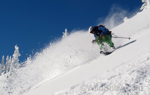 The definition of shralping while backcountry skiing is never clear, but throwing Cascadian powder around does perhaps qualify.