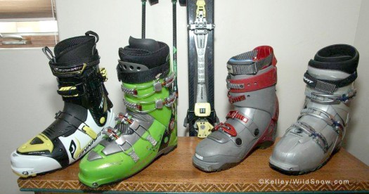 Backcountry skiing Dynafit boot model progression.