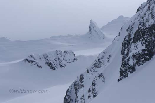 The beautiful pinnacle run we spied, with another seductive  peak behind it.