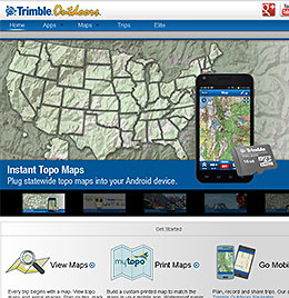 Trimble Outdoors website homescreen.