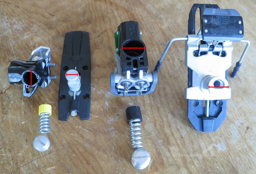 Dynafit Radical (left) and Beast (right) heel internals. 