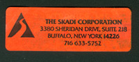 Skadi label in original backcountry skiing avalanche beacon.