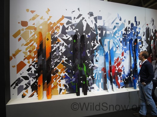 No joke here, Black Diamond's impressive booth has what I think is the best ski display graphics I've ever seen at a ski show. Just beautiful.  Wildsnow ISPO Award: For Sure.