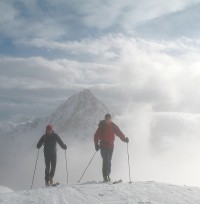 Myself ski touring with Frtiz Barthel a few years ago in the Alps.