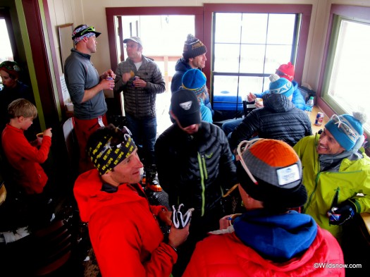 Race tactics, avalanche conditions, and tales of an epic winter thus far washed down easily.