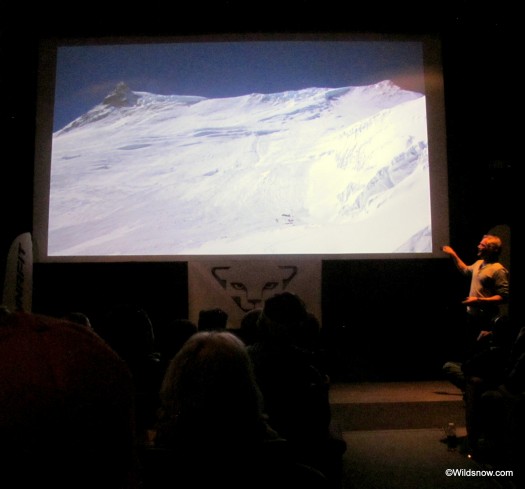 Benedikt Böhm, Dynafit CEO, shared his film and slides from his 2012 expedition to Manaslu with locals, tourists, and nachtspektakelers alike.