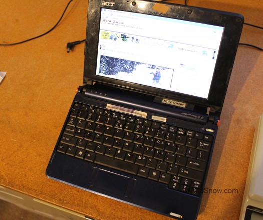 So, about those netbooks. Another amazingly useful computer we've run for years now is the Acer Aspire One model AOA, tiny 9 inch LCD.