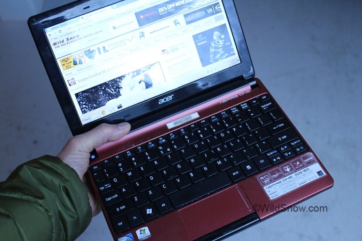 Acer D270 used for backcountry skiing blogging.