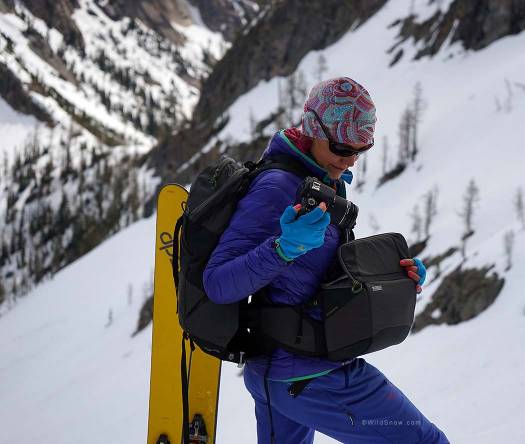 MindShift rotation180° Panorama backpack, an ingenious camera carry system for backcountry skiing.