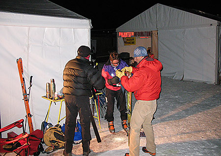 Team Crested Butte in the dark hours.