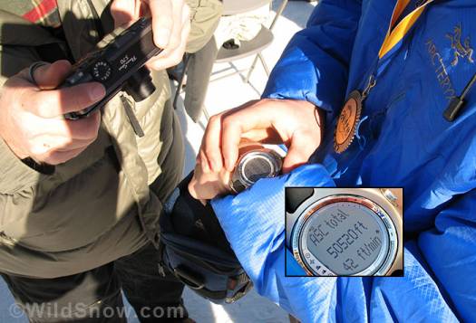 Greg Hill's altimeter watch after the race. 