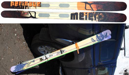 Meier graphics, my skis below with bindings, this season's graphics above.