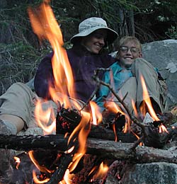 Campfires are sometimes frowned upon by today's backpackers, but we don't see any problem with them done thoughtfully.